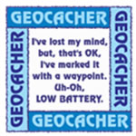 Geocacher Lost Mind in Blue